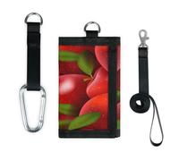 TropicalLife Red Apples Wallet Slim Small Pocket Money Organisers Bag Apples Pattern Lightweight Portable Change Purse