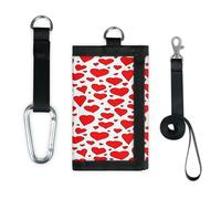 TropicalLife Red Love Heart Valentines Day Wallet Slim Small Pocket Money Organisers Bag Red Lightweight Portable Change Purse