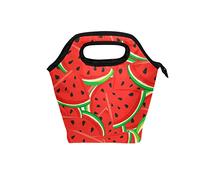 TropicalLife Reusable Lunch Tote Bag Summer Red Watermelon Lunch Box Bag Insulated Cooler Bags Zippered Lunch Bag Purse for Women Men Work Picnic School
