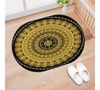 TropicalLife Round Art Mandala Entrance Door Mat Rug for Living Room Kitchen Home Bath Mandala Area Rugs Washable Indoor Outdoor Non-Slip Floor Doormat 40 x 60 cm