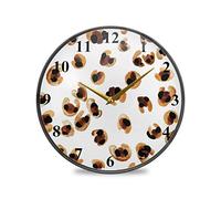 TropicalLife Round Wall Clock Animal Leopard Print Non Ticking Silent Home Decorative Clock for Dining Living Room Bedroom Kitchen Office School