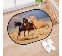 TropicalLife Running On The Beach Horse Entrance Door Mat Rug for Living Room Kitchen Home Bath Horse Area Rugs Washable Indoor Outdoor Non-Slip Floor Doormat 40 x 60 cm