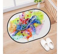 TropicalLife Sea Turtle Painted Entrance Door Mat Rug for Living Room Kitchen Home Bath Colorful Turtle Area Rugs Washable Indoor Outdoor Non-Slip Floor Doormat 40 x 60 cm