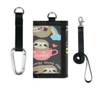 TropicalLife Sloth Animal Cute Wallet Slim Small Pocket Money Organisers Bag Sloth Cartoons Lightweight Portable Change Purse