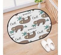 TropicalLife Sloth Cute Cartoon Entrance Door Mat Rug for Living Room Kitchen Home Bath Sloth Area Rugs Washable Indoor Outdoor Non-Slip Floor Doormat 40 x 60 cm