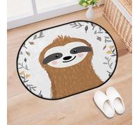 TropicalLife Sloth Leaves Entrance Door Mat Rug for Living Room Kitchen Home Bath Sloth Floral Area Rugs Washable Indoor Outdoor Non-Slip Floor Doormat 40 x 60 cm