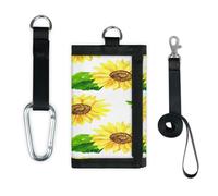 TropicalLife Sunflower Leaves Wallet Slim Small Pocket Money Organisers Bag Sunflower Pattern Lightweight Portable Change Purse