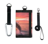 TropicalLife Sunset Ocean Animal Dolphin Wallet Slim Small Pocket Money Organisers Bag Lightweight Portable Change Purse