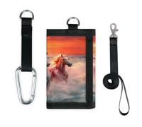 TropicalLife Sunset Ocean Animal Horse Wallet Slim Small Pocket Money Organisers Bag Lightweight Portable Change Purse
