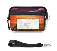 TropicalLife Sunset Sea Dolphin Wallet for Women Men Kids Girls Boys Dolphin Purses Mini Zip Card Case with ID Window Lightweight Portable Small Coin Card Organizer Bag