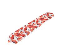 TropicalLife Table Runner 180cm Long Watercolor Poppy Floral Table Runners for Party Wedding Kitchen Living Room Decorative Dressers Scarf