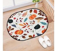 TropicalLife Thanksgiving Entrance Door Mat Rug for Living Room Kitchen Home Bath Thanksgiving Pumpkin Leaves Area Rugs Washable Indoor Outdoor Non-Slip Floor Doormat 40 x 60 cm
