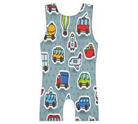 TropicalLife Transport Airplane Tram Bus Gymnastics Clothing for Girls Kids Child, Airplane Dance Gymnastics Leotards Sleeveless for Girls Athletic Ballet 3-4 Years