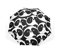 TropicalLife Umbrella Cute Animal Panda Pattern Print Windproof 3 Fold Umbrella for Women Men Girls Boys Unisex Ultralight Outdoor Travel Compact Umbrella