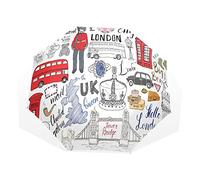 TropicalLife Umbrella London City Bridge Big Ben Windproof 3 Fold Umbrella for Women Men Girls Boys Unisex Ultralight Outdoor Travel Compact Umbrella