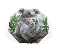 TropicalLife Umbrella Watercolor Tree Leaves Koala Animal Windproof 3 Fold Umbrella for Women Men Girls Boys Unisex Ultralight Outdoor Travel Compact Umbrella
