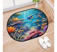 TropicalLife Underwater World Ocean Print Entrance Door Mat Rug for Living Room Kitchen Home Bath Area Rugs Washable Indoor Outdoor Non-Slip Floor Doormat 40 x 60 cm