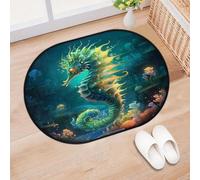 TropicalLife Underwater World Ocean Seahorse Entrance Door Mat Rug for Living Room Kitchen Home Bath Area Rugs Washable Indoor Outdoor Non-Slip Floor Doormat 40 x 60 cm