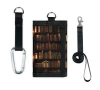 TropicalLife Vintage Bookshelf Wallet Slim Small Pocket Money Organisers Bag Bookshelf Library Lightweight Portable Change Purse