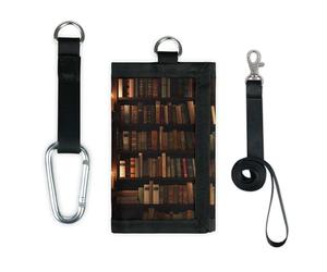 TropicalLife Vintage Bookshelf Wallet Slim Small Pocket Money Organisers Bag Bookshelf Library Lightweight Portable Change Purse