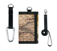 TropicalLife Vintage Map Compass Wallet Slim Small Pocket Money Organisers Bag Map Lightweight Portable Change Purse