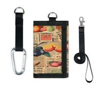 TropicalLife Vintage Newspaper Fruit Wallet Slim Small Pocket Money Organisers Bag Lightweight Portable Change Purse