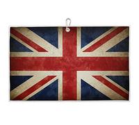 TropicalLife Vintage Uk Flag Golf Towels for Golf Bags for Men Women, Retro England Flag Microfiber Golf Ball Towel with Heavy Duty Carabiner Clip Golf Cleaner Accessories 15 x 24