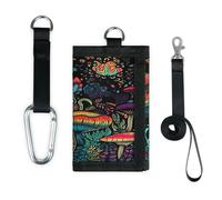 TropicalLife Watercolor Flower Mushrooms Wallet Slim Small Pocket Money Organisers Bag Lightweight Portable Change Purse