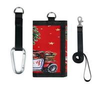 TropicalLife Wreath Cars Christmas Wallet Slim Small Pocket Money Organisers Bag Red Christmas Lightweight Portable Change Purse