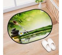 TropicalLife Zen Bamboo Japan Entrance Door Mat Rug for Living Room Kitchen Home Bath Bamboo Area Rugs Washable Indoor Outdoor Non-Slip Floor Doormat 40 x 60 cm