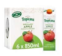 Tropicana - Long Life Pure Pressed Apple Fruit Juice with Vitamin C, 100% Pressed - Apple Juice, Soft Drinks, Apple Juice Cartons, Fresh Juice, Drinks Multipack - 6 x 850ml
