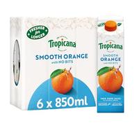 Tropicana Pure Smooth Orange Juice with Bits, Long Life, 850ml x 6
