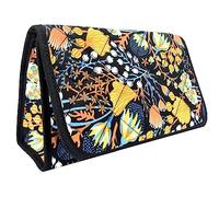 TropicaZona Cosmetic Bag with a Mirror, Gold + Black Gingko - Cotton, L, Cosmetic Bag With Mirror