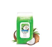 TropiClean Dog Ear Wipes Grooming Supplies - Alcohol Free Ear Cleaning Wipes for Dogs & Cats - Gently Dissolves Wax & Debris - Removes Odour, Soothes Itching & Infection, Kiwi Fragrance Free, 50ct