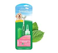 TropiClean Fresh Breath Puppy Teeth Cleaning Oral Care Kit - Breath Freshener Dental Care - Complete Dog Toothbrush Kit for Puppies - Helps Remove Plaque & Tartar, For Puppies, 59ml (Packing May Vary)