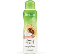 TropiClean Papaya and Coconut Luxury 2-in-1 Shampoo for Dogs - 355ml Bottle