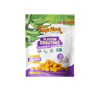 Tropicmax Garlic Plantain Croutons, Gluten Free Snacks, Homemade Style 100% Real Plantain Snack, Non-GMO, Kosher, & Vegan, 4 x 142g