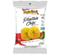 TropicMax - Plantain Chips with Spicy Flavor - Gluten-Free Kettle Cooked Organic Healthy Snacks - Salted Vegan Green Plantain Chip with Individual Bags - Non-GMO, Certified Kosher (2.5oz - 6 packs)