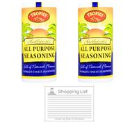 Tropics All-Purpose Seasoning - 2 x 100g Pack, Perfect for Roasting, Grilling & Cooking, Includes Gifty Goodness Shopping List