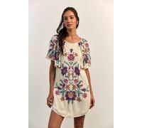 Tropics Beaded Mini Dress at Free People in Tea Combo, Size: Small - female
