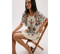 Tropics Beaded Mini Dress at Free People in Tea Combo, Size: XL - female