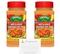 Tropics Hot & Spicy Chicken Fry Mix 2-Pack | Caribbean-Style Crispy Coating & Seasoning | Gluten-Free, No Artificial Flavours | Easy Homemade Crispy Chicken + GiftyGoodness Shopping List