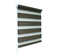 Tropik Home Brown Day and Night Zebra/Vision Window Roller Blind, Choice of 16 Width Sizes, 100cm Wide (+4.5cm fittings)