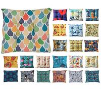 Tropik Home Colourful Seat Pads, Garden Kitchen Chair Cushion Tie On Many Colours (Waterdrops)