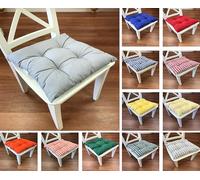 Tropik Home Colourful Seat Pads, Garden Kitchen Dining Chair Cushions Tie On (Grey)