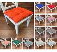Tropik Home Colourful Seat Pads, Garden Kitchen Dining Chair Cushions Tie On (Orange)