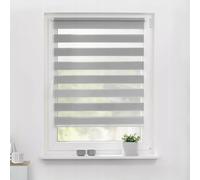 Tropik Home Day and Night Vision Zebra Roller Blinds, Easy Installation, Available in White, Black, Cream, Grey or Dark Grey, 20 Width sizes, 150cm Drop (Grey, 150cm Wide (59"))