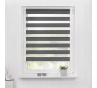 Tropik Home Day and Night Vision Zebra Roller Blinds, Easy Installation, Available in White, Black, Cream, Grey or Dark Grey, 20 Width sizes, 150cm Drop (Dark Grey, 60cm Wide (23.6"))