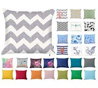 Tropik Home Decorative Square Pillow Case Throw Cushion Cover for Sofa Bedroom with Invisible Zipper, 45x45cm (18x18) Grey Zig Zag