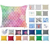 Tropik Home Decorative Square Pillow Case Throw Cushion Cover for Sofa Bedroom with Invisible Zipper, 45x45cm (18x18) Watercolour Trellis